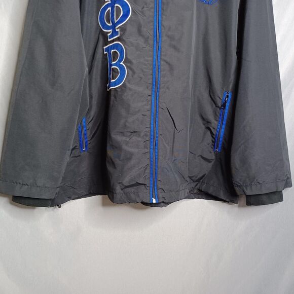 Zeta Phi Beta Jacket Mens 4XL Black Blue Embroidered Windbreaker Hooded Greek - Picture 12 of 16